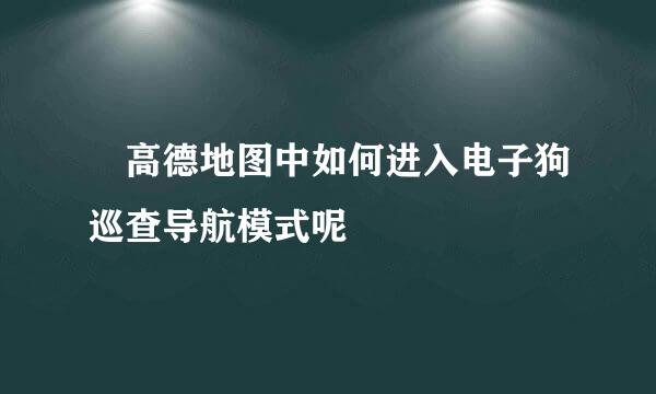 ​高德地图中如何进入电子狗巡查导航模式呢