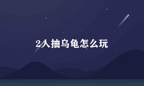 2人抽乌龟怎么玩