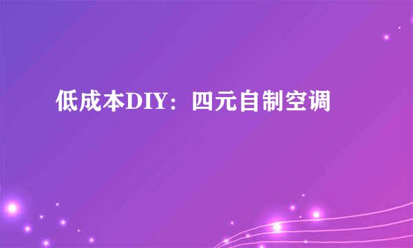 低成本DIY：四元自制空调