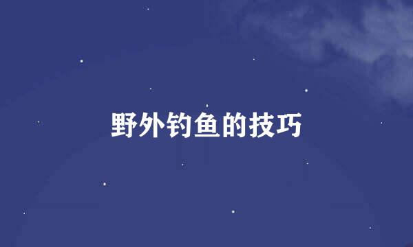 野外钓鱼的技巧