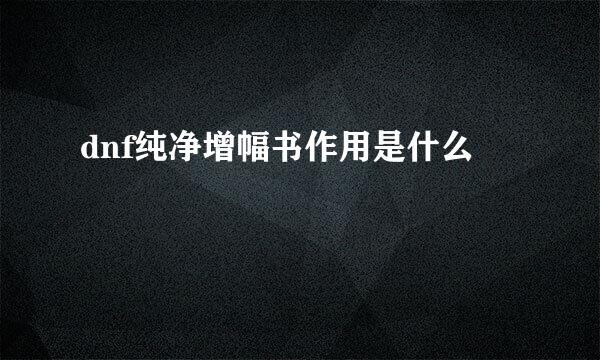 dnf纯净增幅书作用是什么