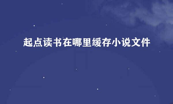 起点读书在哪里缓存小说文件