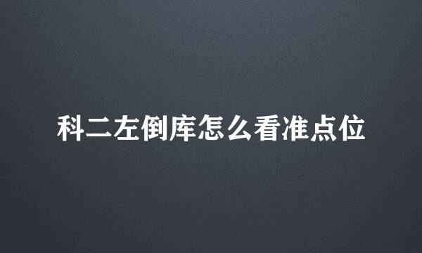 科二左倒库怎么看准点位
