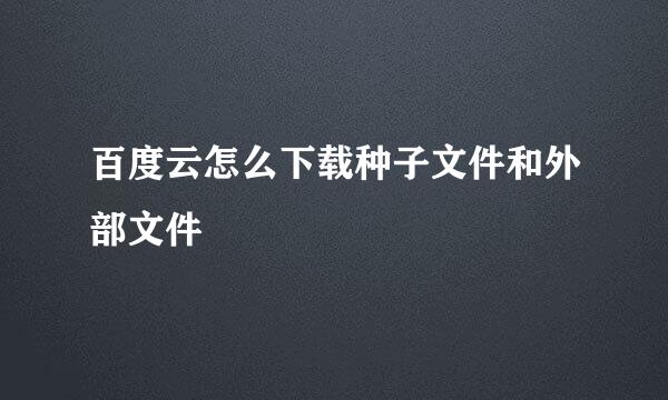 百度云怎么下载种子文件和外部文件