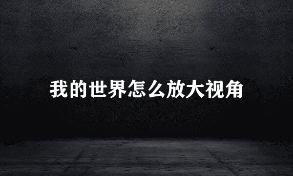 我的世界怎么放大视角