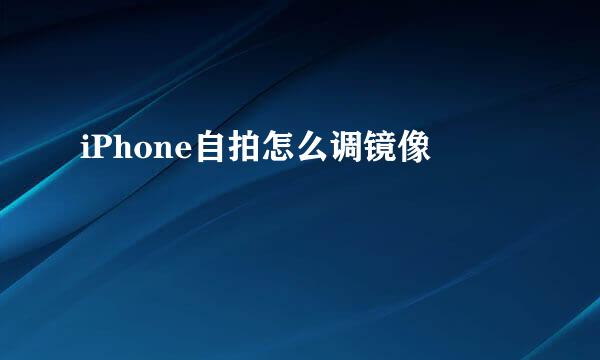 iPhone自拍怎么调镜像