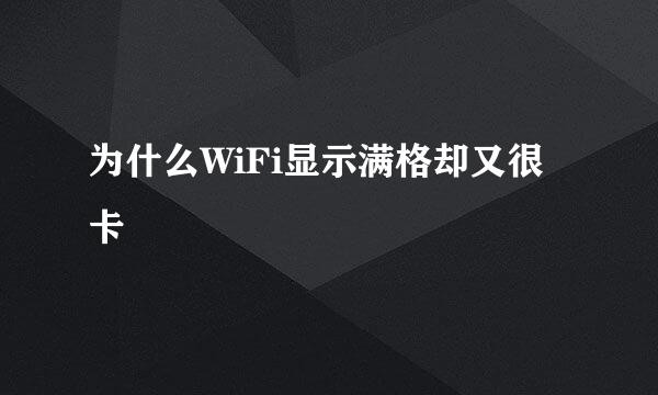 为什么WiFi显示满格却又很卡