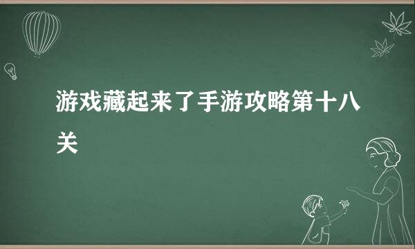 游戏藏起来了手游攻略第十八关