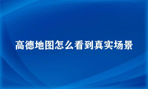 高德地图怎么看到真实场景
