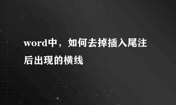 word中，如何去掉插入尾注后出现的横线