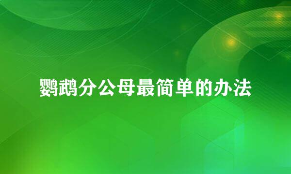 鹦鹉分公母最简单的办法