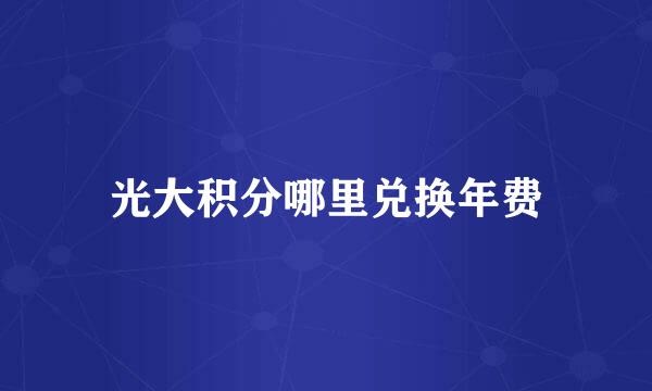光大积分哪里兑换年费