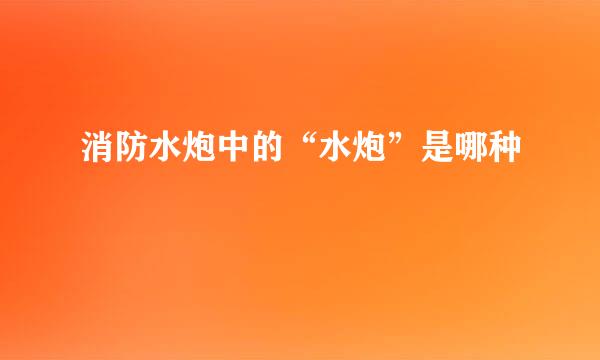 消防水炮中的“水炮”是哪种