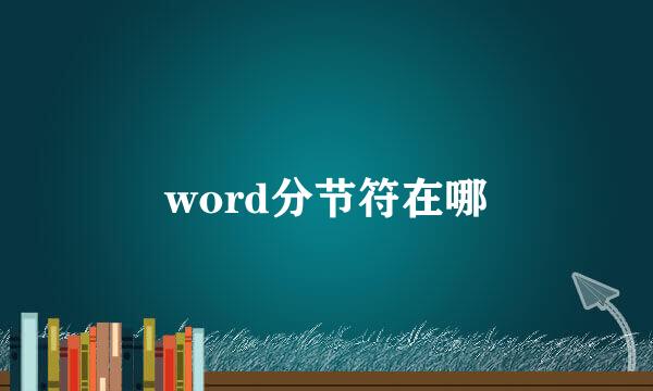 word分节符在哪