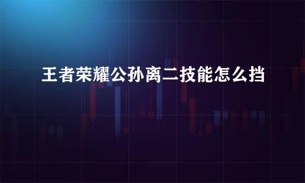 王者荣耀公孙离二技能怎么挡