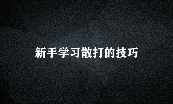 新手学习散打的技巧