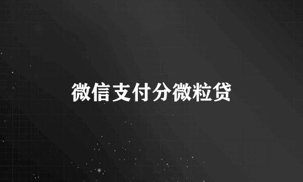 微信支付分微粒贷