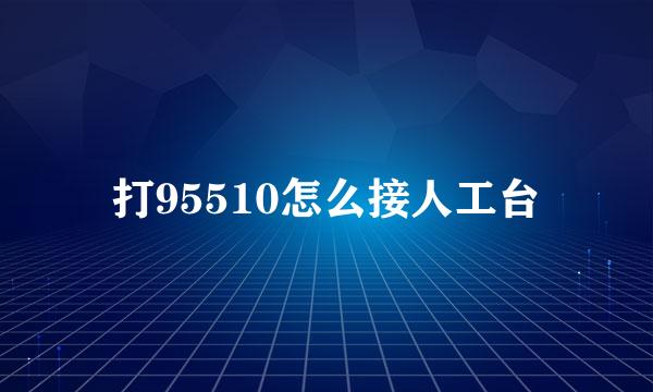 打95510怎么接人工台