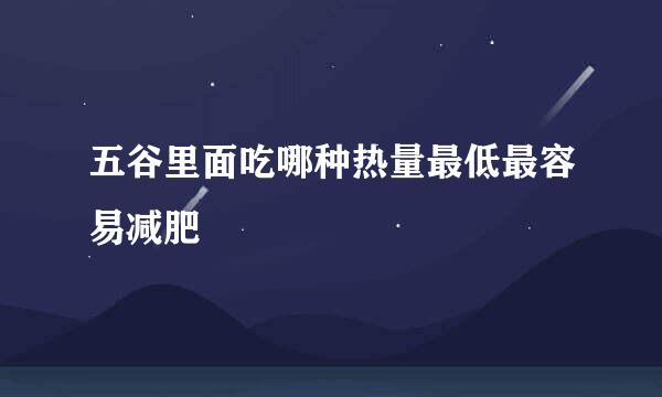 五谷里面吃哪种热量最低最容易减肥