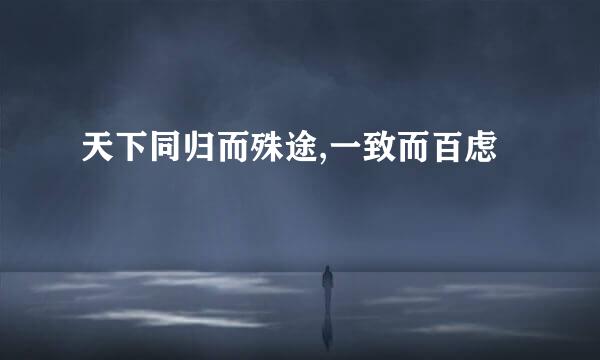 天下同归而殊途,一致而百虑