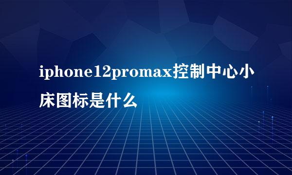 iphone12promax控制中心小床图标是什么