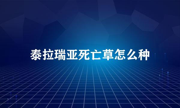 泰拉瑞亚死亡草怎么种