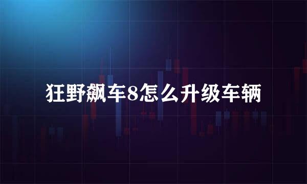 狂野飙车8怎么升级车辆