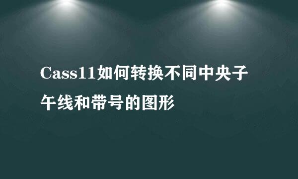 Cass11如何转换不同中央子午线和带号的图形