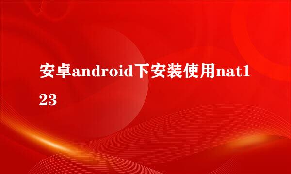安卓android下安装使用nat123