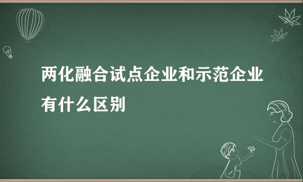 两化融合试点企业和示范企业有什么区别