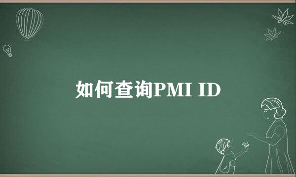 如何查询PMI ID