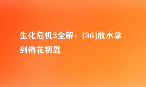 生化危机2全解：[36]放水拿到梅花钥匙