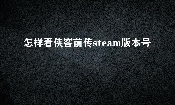 怎样看侠客前传steam版本号
