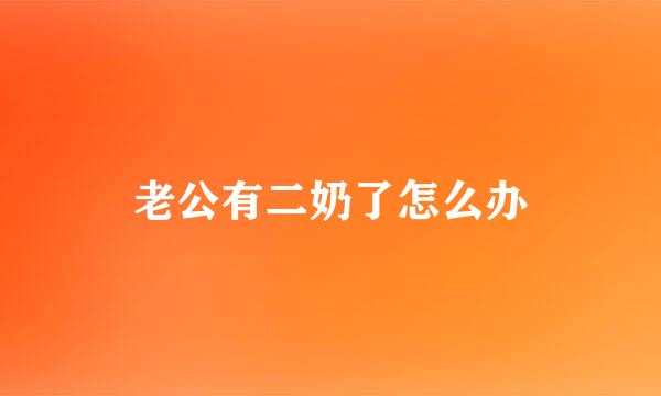 老公有二奶了怎么办