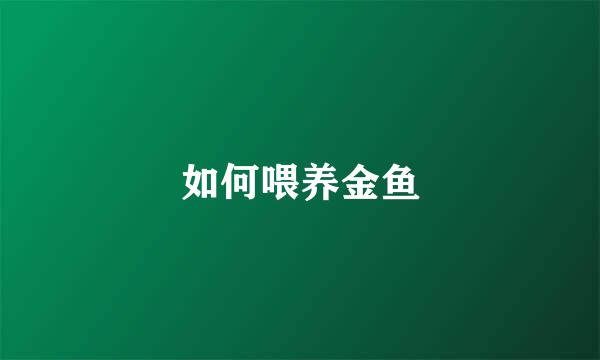 如何喂养金鱼