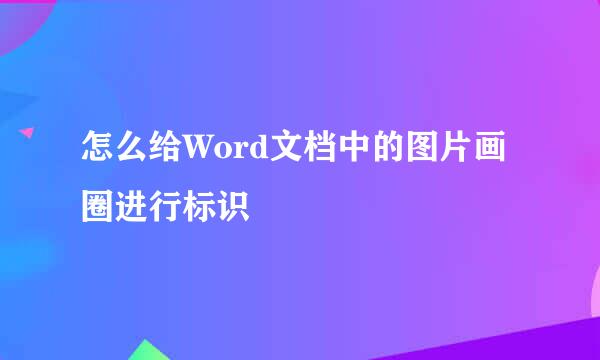 怎么给Word文档中的图片画圈进行标识