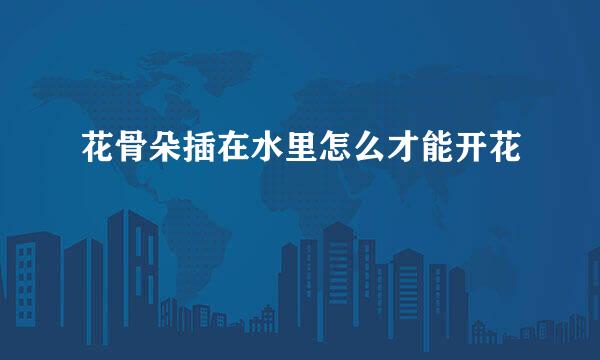 花骨朵插在水里怎么才能开花