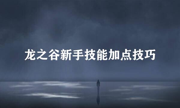 龙之谷新手技能加点技巧