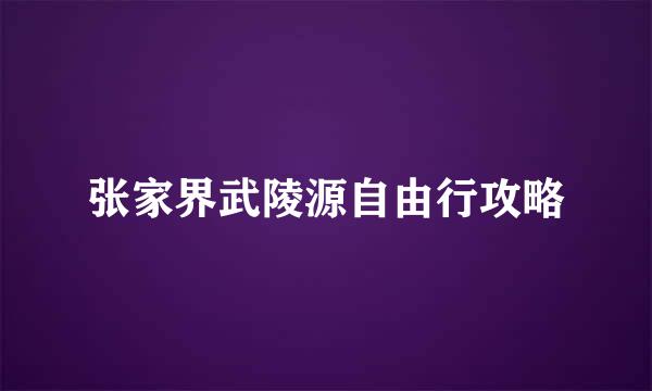 张家界武陵源自由行攻略