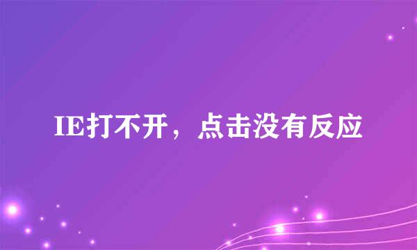 IE打不开，点击没有反应