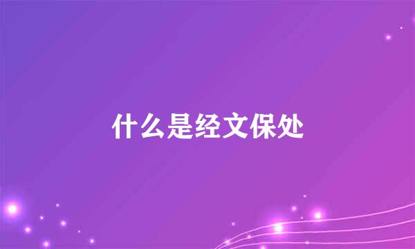 什么是经文保处