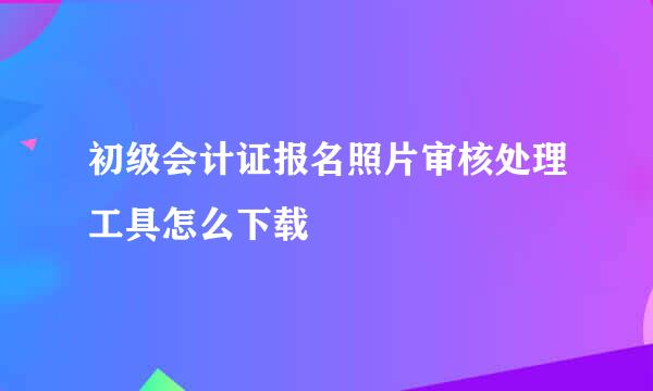 初级会计证报名照片审核处理工具怎么下载
