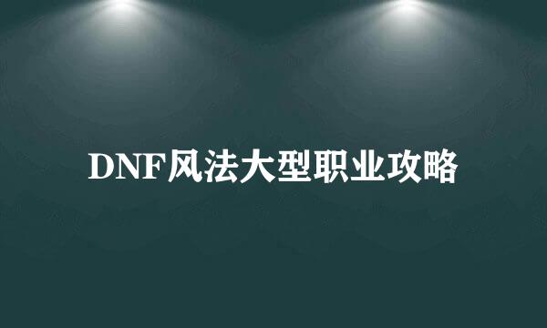 DNF风法大型职业攻略