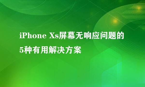 iPhone Xs屏幕无响应问题的5种有用解决方案