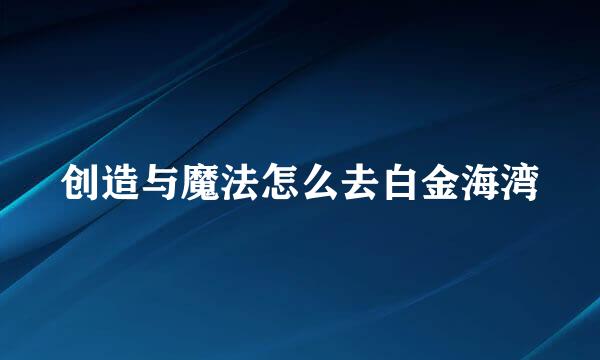 创造与魔法怎么去白金海湾