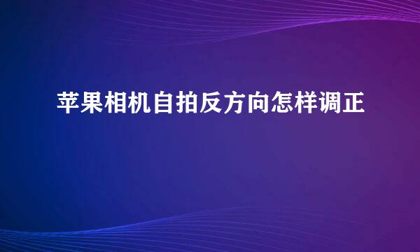苹果相机自拍反方向怎样调正