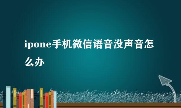 ipone手机微信语音没声音怎么办