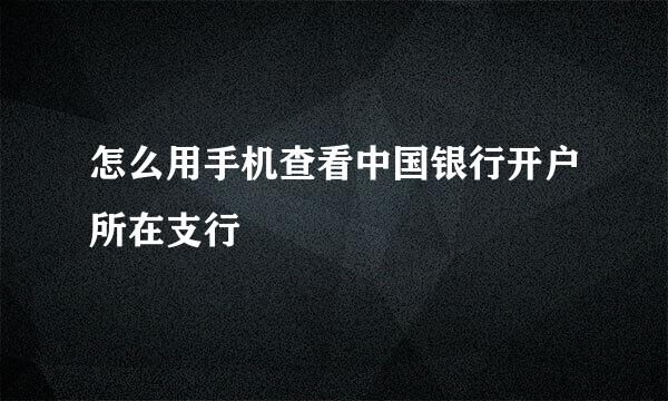 怎么用手机查看中国银行开户所在支行