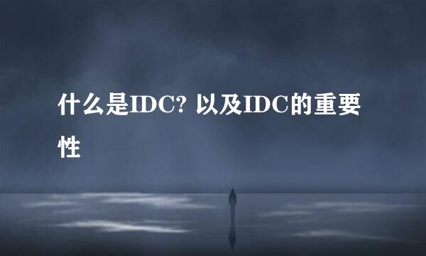 什么是IDC? 以及IDC的重要性