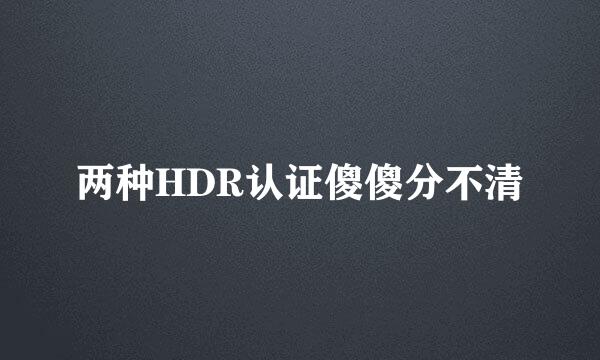 两种HDR认证傻傻分不清